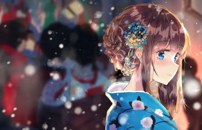 Hình ảnh cặp đôi yêu nhau anime cute thể hiện tình yêu ngọt ngào và dễ thương