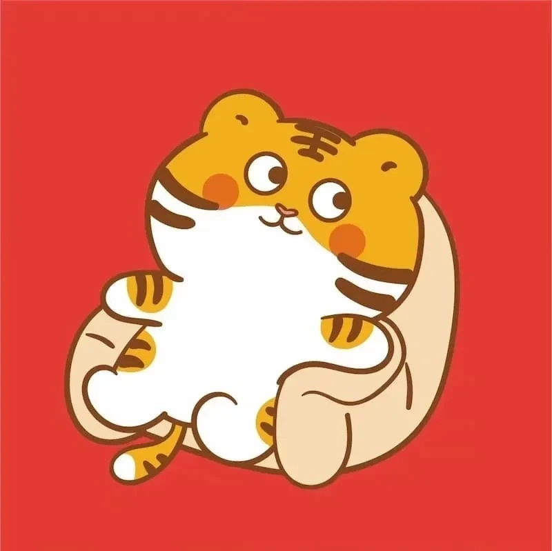 Hình nền cute hổ với thiết kế đơn giản, thu hút ánh nhìn