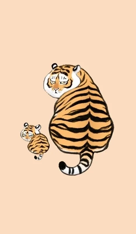 Hình nền cọp cute với phong cách ngộ nghĩnh, phù hợp làm avatar