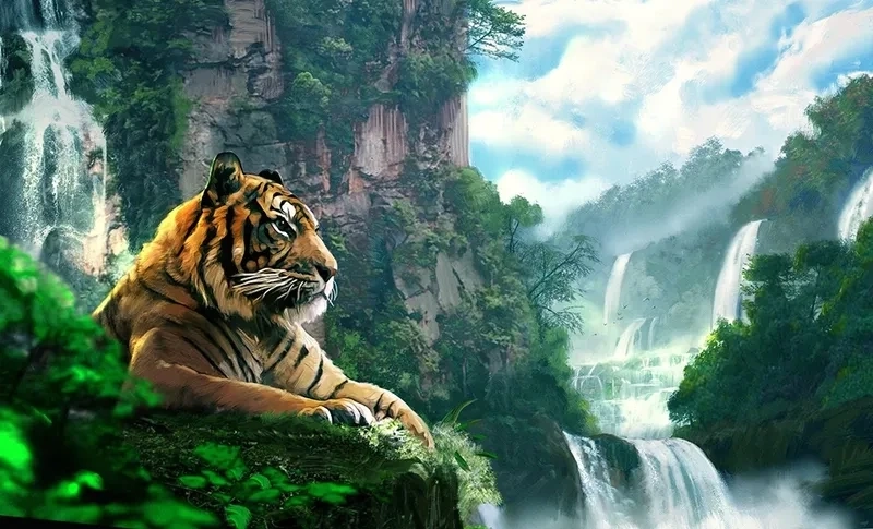 Hình nền đẹp 3D hổ với thiết kế hiện đại, sắc nét và tinh tế