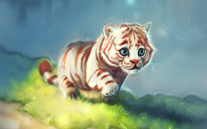 Hình nền hổ dễ thương mang lại cảm giác vui vẻ và gần gũi