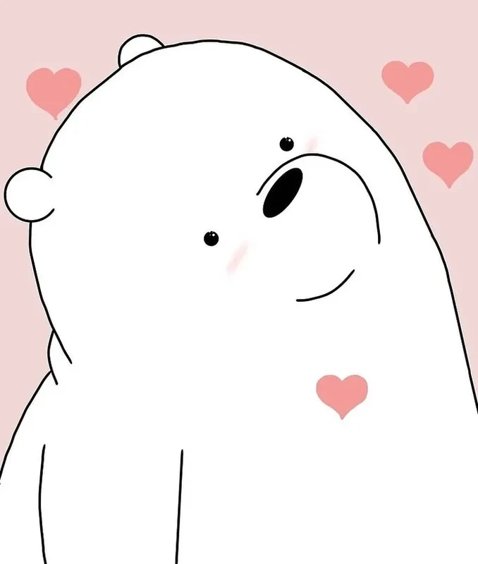 Hình nền gấu trắng cute với thiết kế ngộ nghĩnh và đáng yêu
