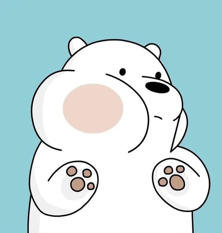 Hình gấu trắng cute với nét vẽ sinh động và ngộ nghĩnh
