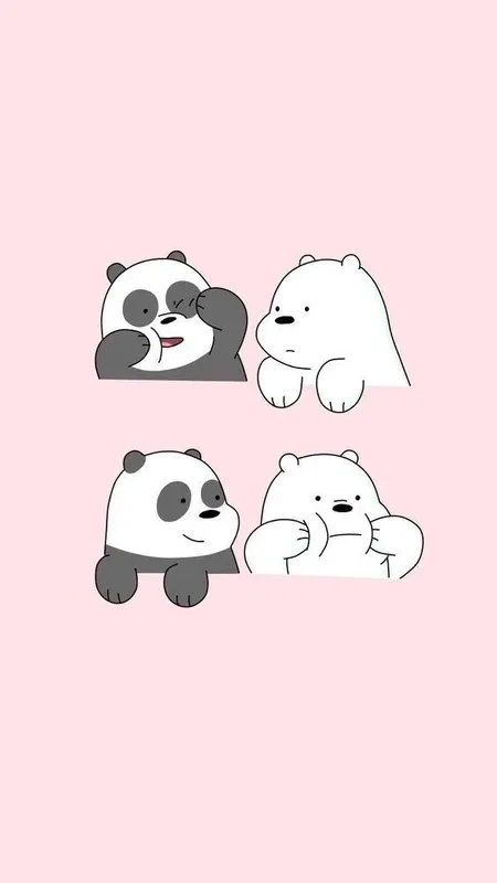 Ảnh chú gấu trắng với thiết kế ngộ nghĩnh, phù hợp làm hình nền