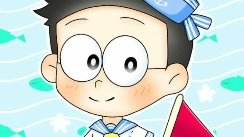 Nobita ngầu với ánh mắt quyết tâm, thể hiện sự trưởng thành