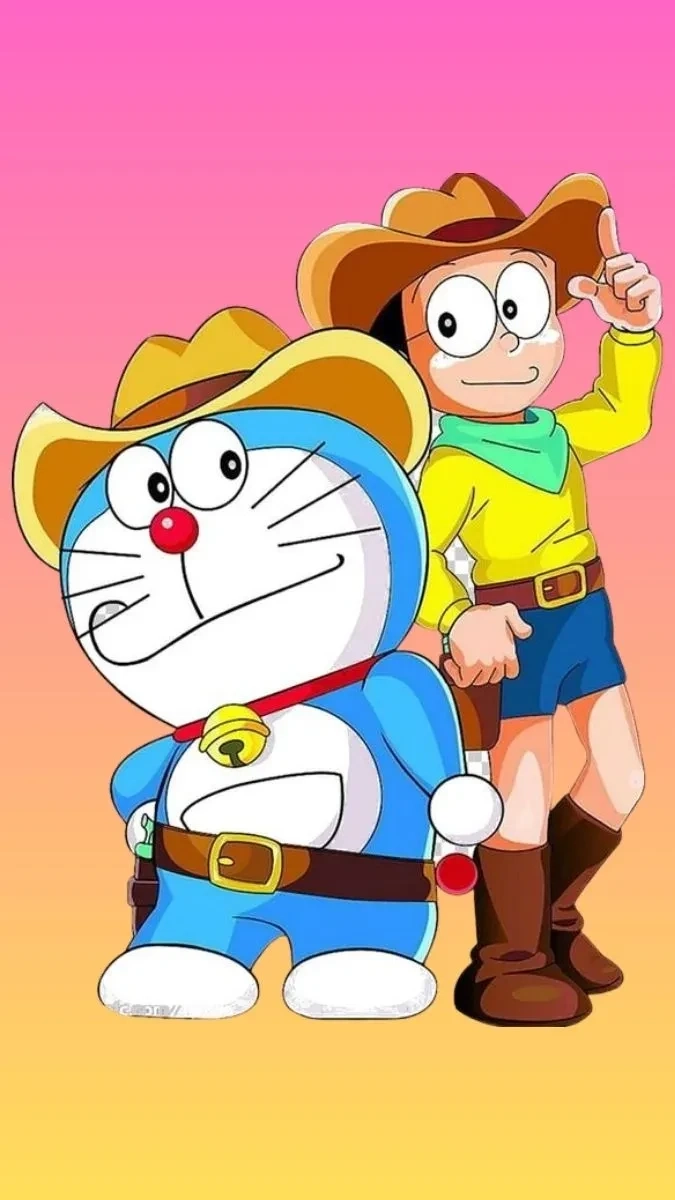 Ảnh Doraemon và Nobita với nét vẽ ngộ nghĩnh, dễ thương