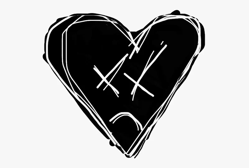 Hình tim đen đơn giản, phù hợp làm biểu tượng cá tính