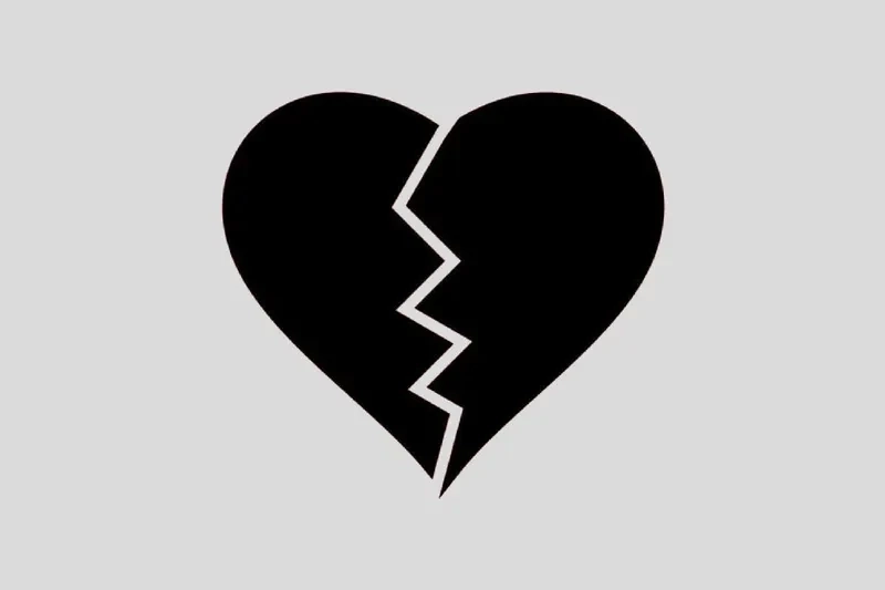 Hình trái tim vỡ màu đen phù hợp làm hình nền trong những khoảnh khắc buồn