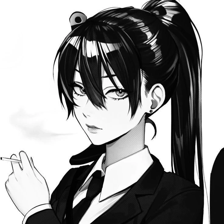 Avatar anime nữ đen trắng mang đến vẻ đẹp mạnh mẽ và thanh thoát