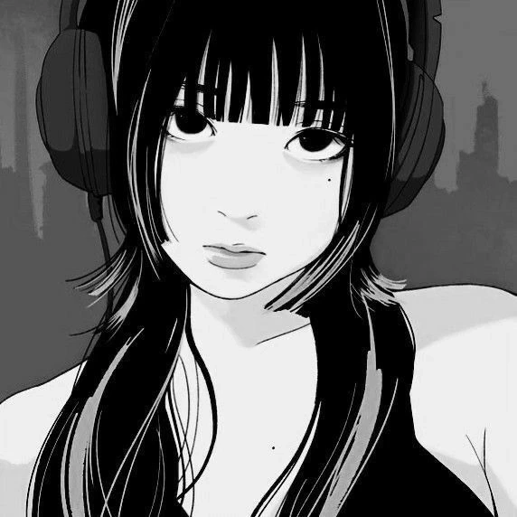 Avatar lạnh lùng hình anime nữ ngầu trắng đen thể hiện sự cá tính
