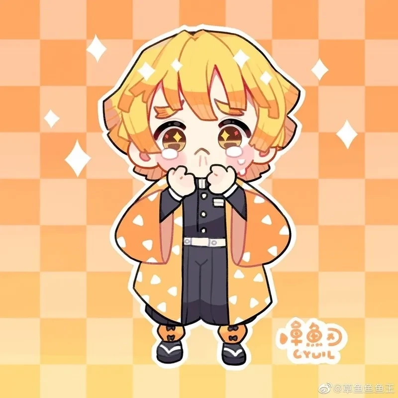 Hình Zenitsu chibi với nét vẽ sinh động, thu hút mọi ánh nhìn