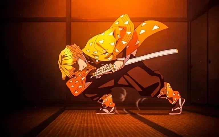 Mô hình Zenitsu chibi với chi tiết tinh tế, dành cho người yêu thích anime