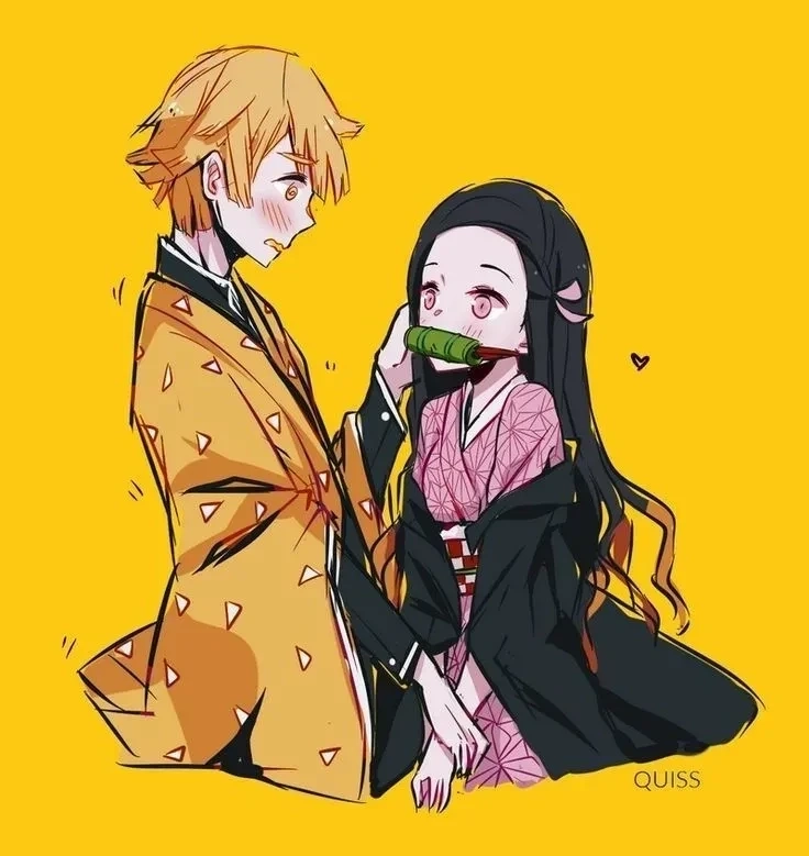 Ảnh Nezuko và Zenitsu với phong cách độc đáo, thu hút fan anime
