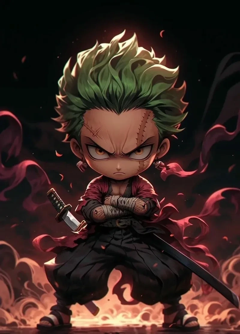 Hình nền Roronoa Zoro với phong thái mạnh mẽ, đầy khí chất