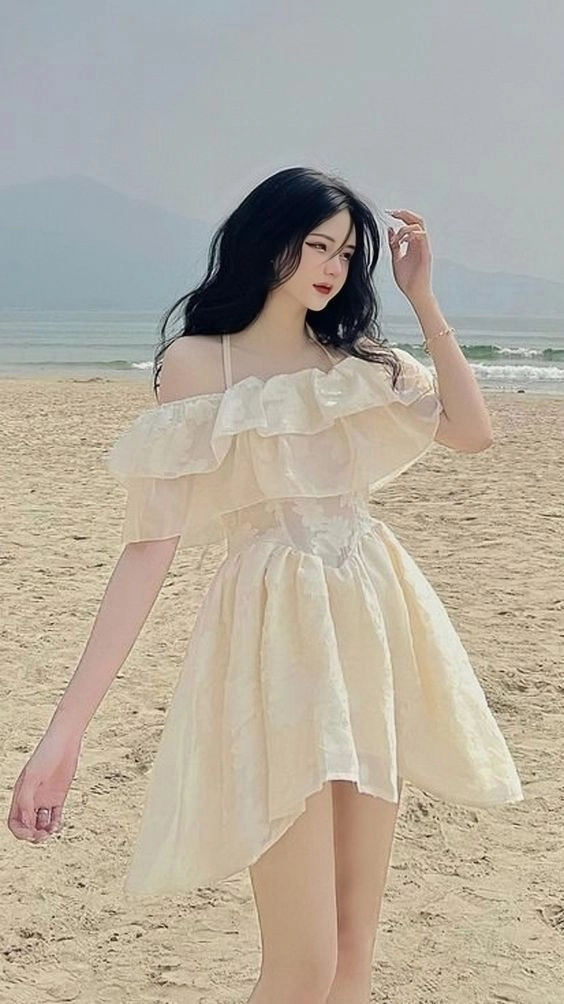 Hình ảnh gái xinh mặc váy ngắn toát lên vẻ đẹp duyên dáng