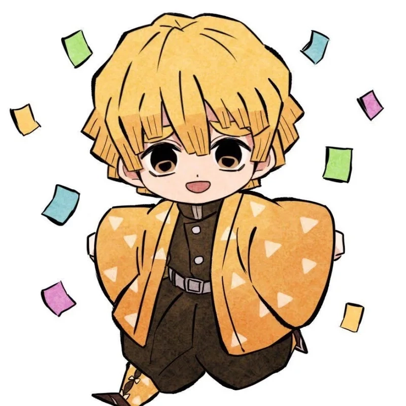 Hình nền zenitsu chibi đáng yêu, làm hình nền ngay