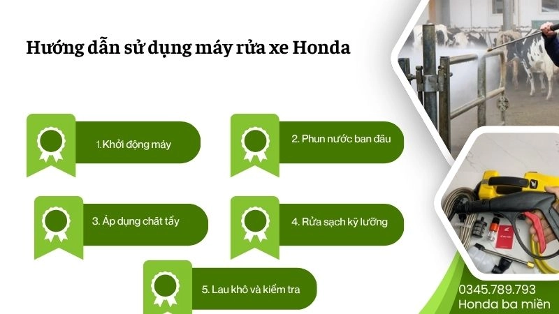 Hướng dẫn sử dụng máy rửa xe Honda từng bước 